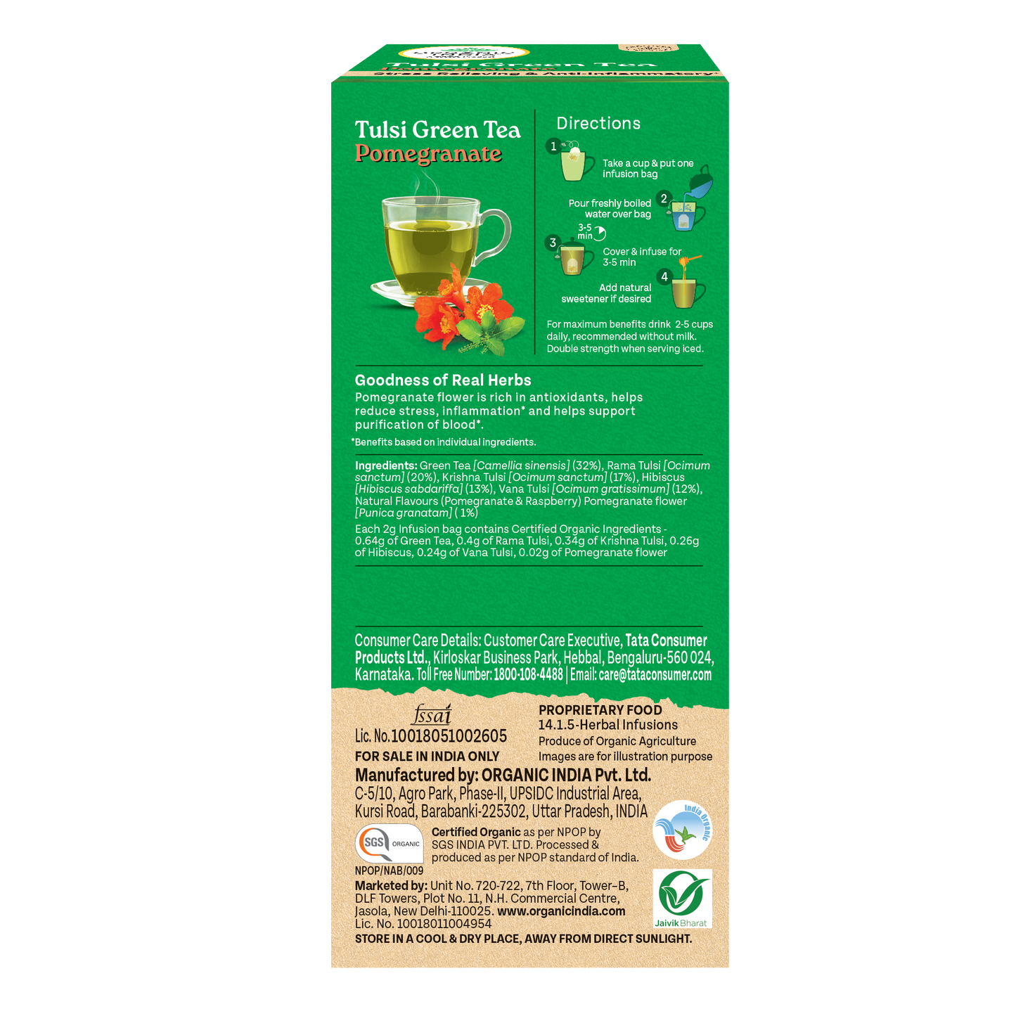 Tulsi Green Tea Pomegranate