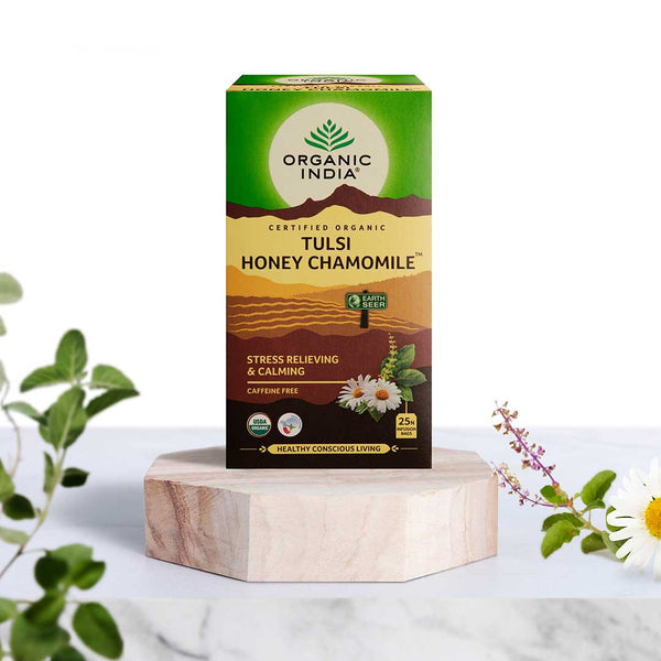 Tulsi Honey Chamomile 25 Teabags | Herbal Tea – Organic India