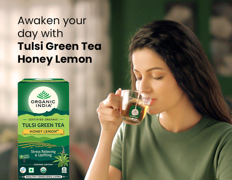Awaken your day with Tulsi Green Tea Honey Lemon