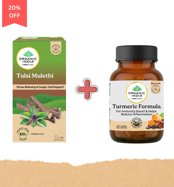 Turmeric Formula Capsule + Tulsi Mulethi Green Tea Combo