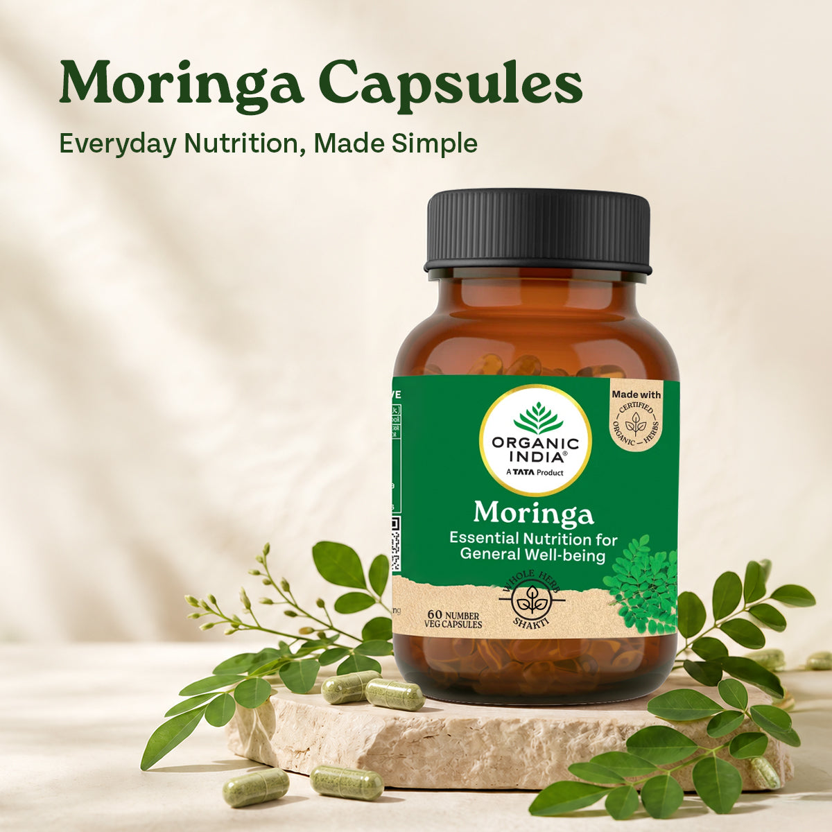 Organic India Moringa Capsules | 60 Capsules