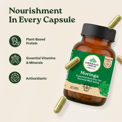 Organic India Moringa Capsules Benefits: Protein, Vitamins, and Antioxidants