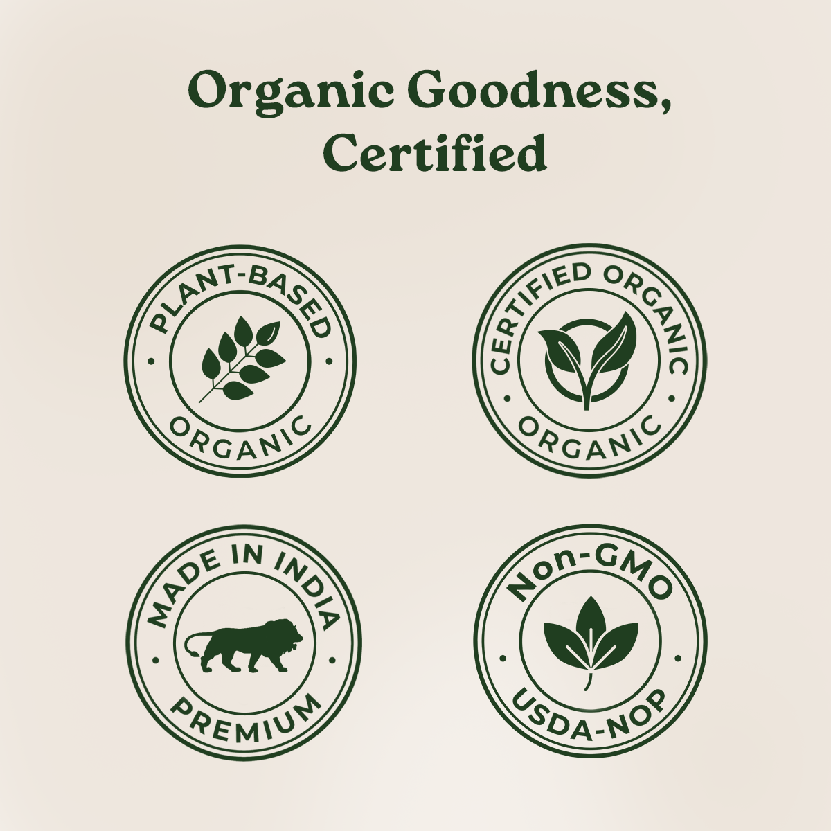Organic India Moringa Capsules Product Certifications