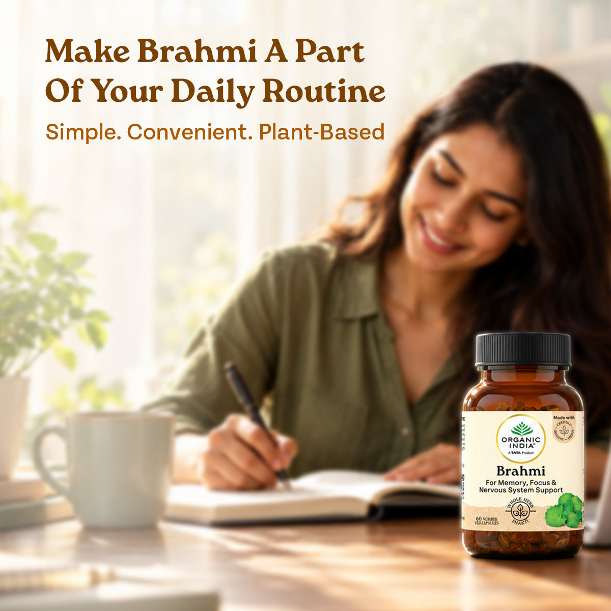 Organic India Brahmi Capsules for Daily Herbal Wellness