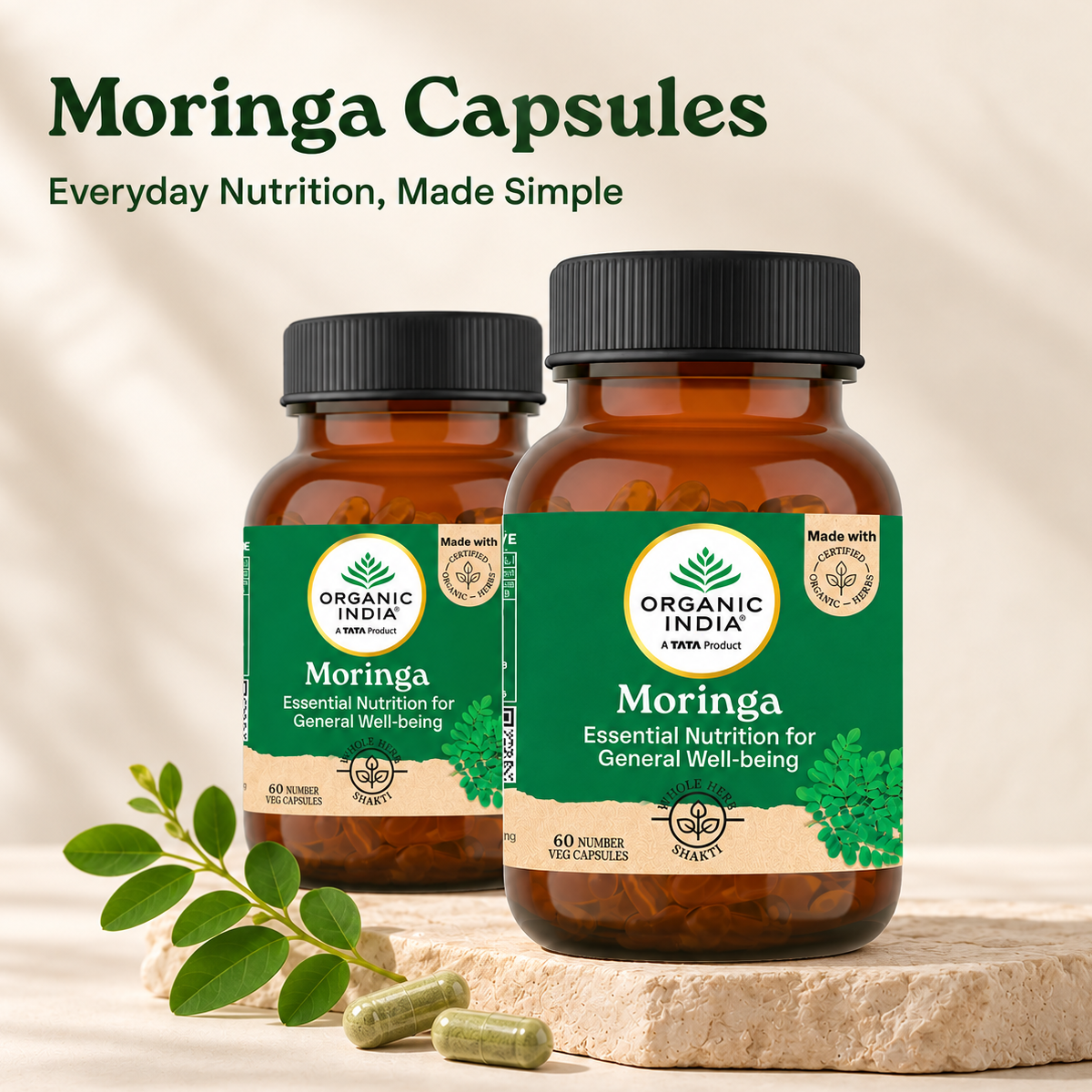 Organic India Moringa 60 Capsules Pack of 2