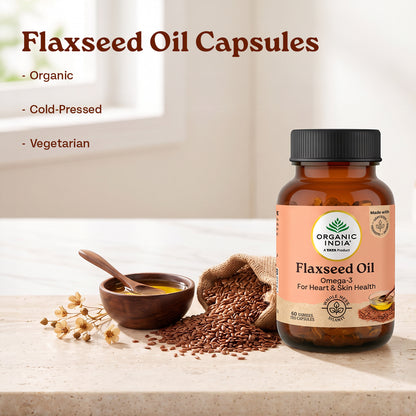 Organic India Flaxseed Oil Capsules – 60 Capsules
