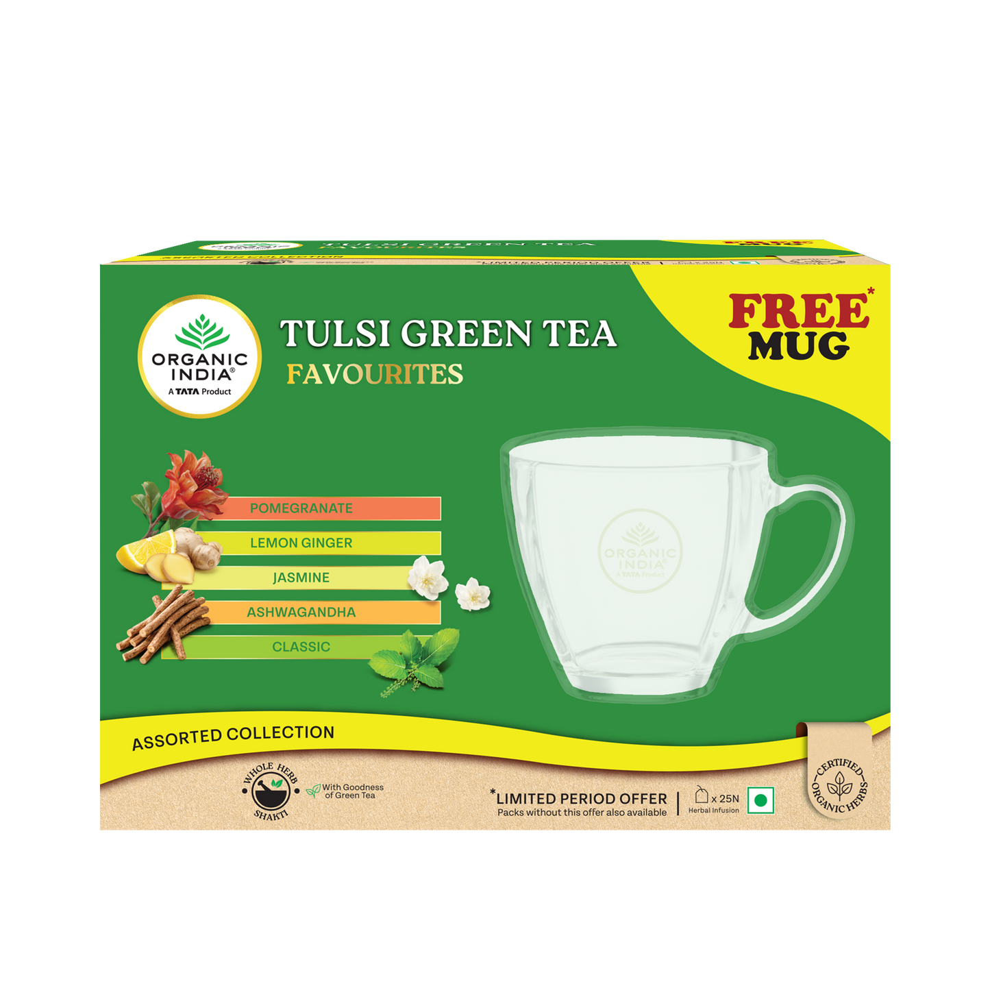 Tulsi Green Tea Favourites with Free MUG