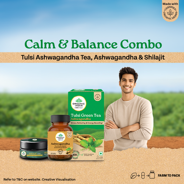 Calm & Balance Combo | Tulsi Ashwagandha Tea, Ashwagandha & Shilajit