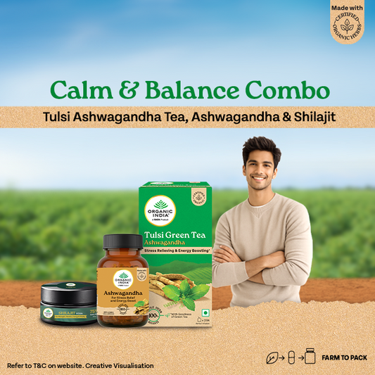 Calm & Balance Combo | Tulsi Ashwagandha Tea, Ashwagandha & Shilajit