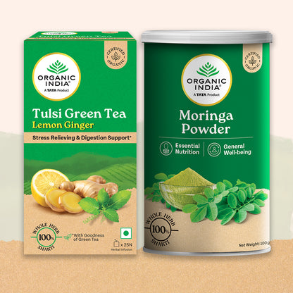 Combo Green Tea Lemon Ginger & Moringa Powder