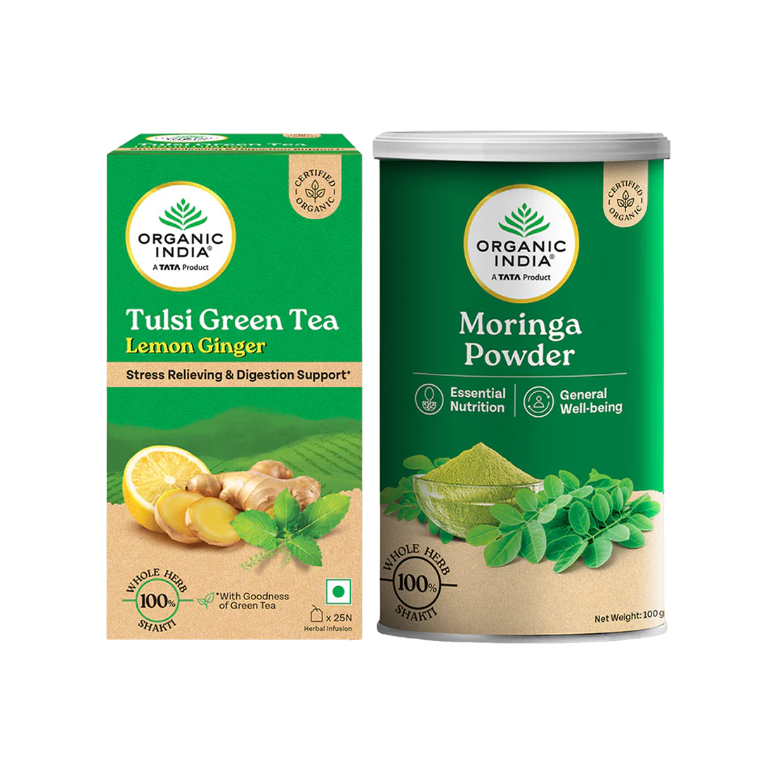 Combo Green Tea Lemon Ginger & Moringa Powder