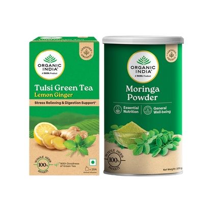 Combo Green Tea Lemon Ginger & Moringa Powder