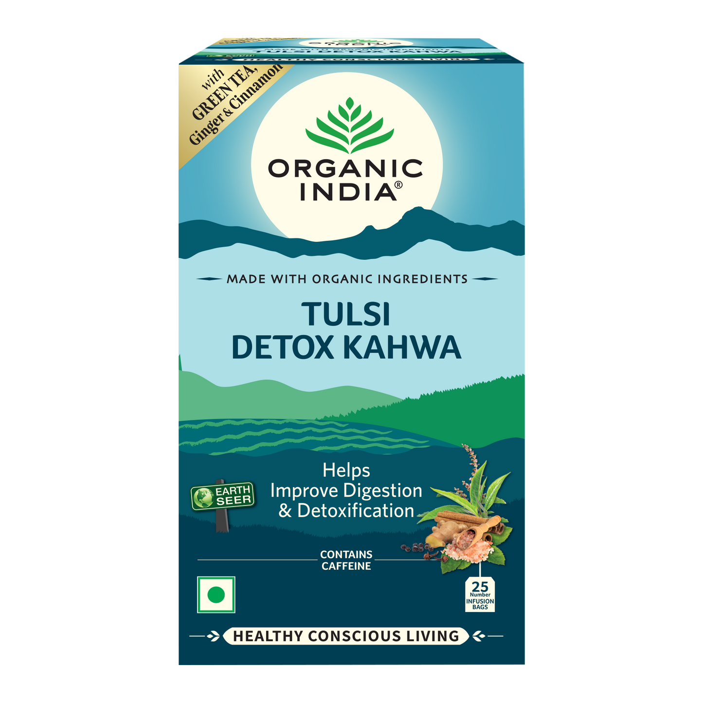 Tulsi Green Tea Lemon Ginger & Detox Kahwa Combo