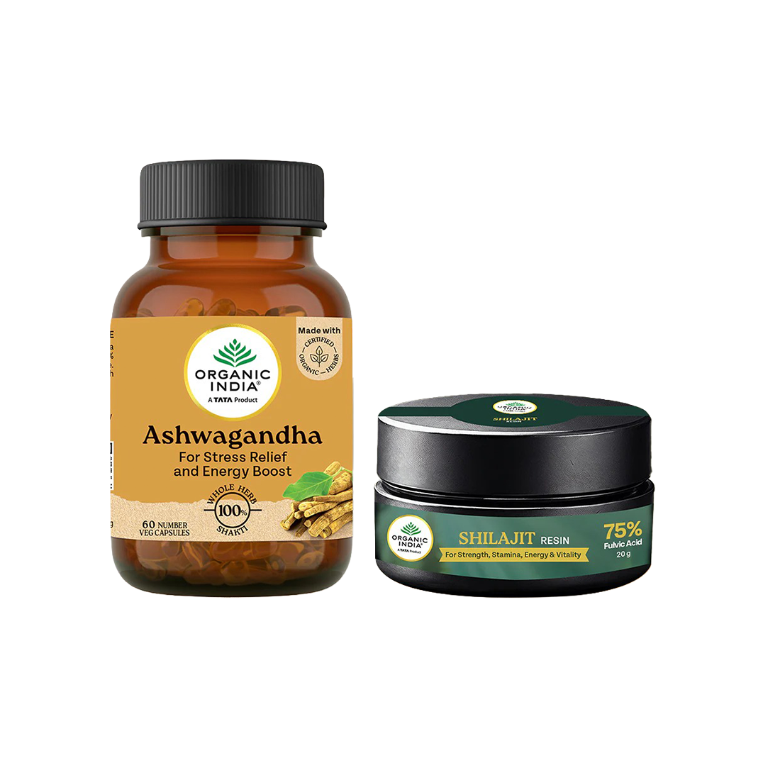 Ashwagandha Capsules & Shilajit Resin Combo