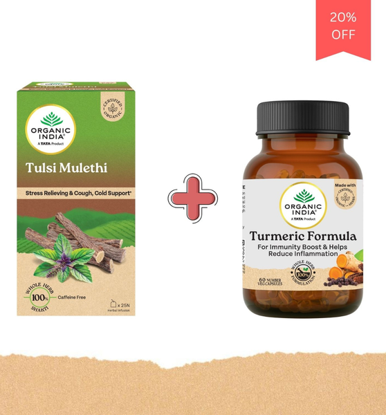 Turmeric Formula Capsule + Tulsi Mulethi Green Tea Combo