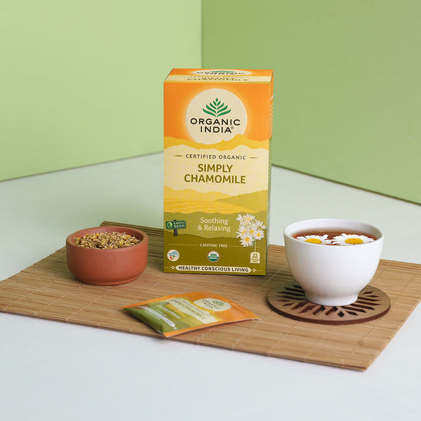 Simply Chamomile 25 Teabags | Herbal Teas & Infusions – Organic India